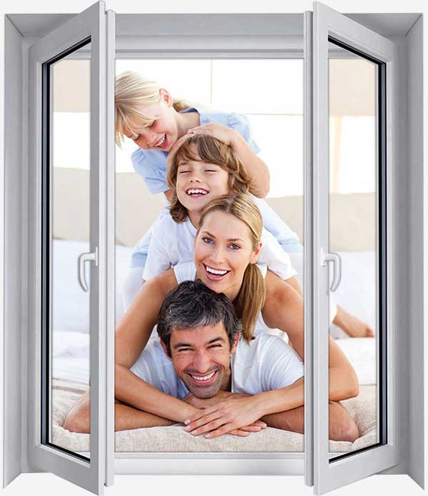 Family in window